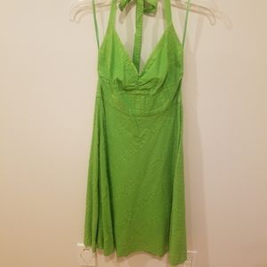 J Crew Green Halter Dress